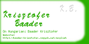 krisztofer baader business card